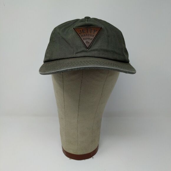 Jetty Life Marine Supply Olive Green Cap Hat Adjustable Leather Strap Buckle - Picture 2 of 10